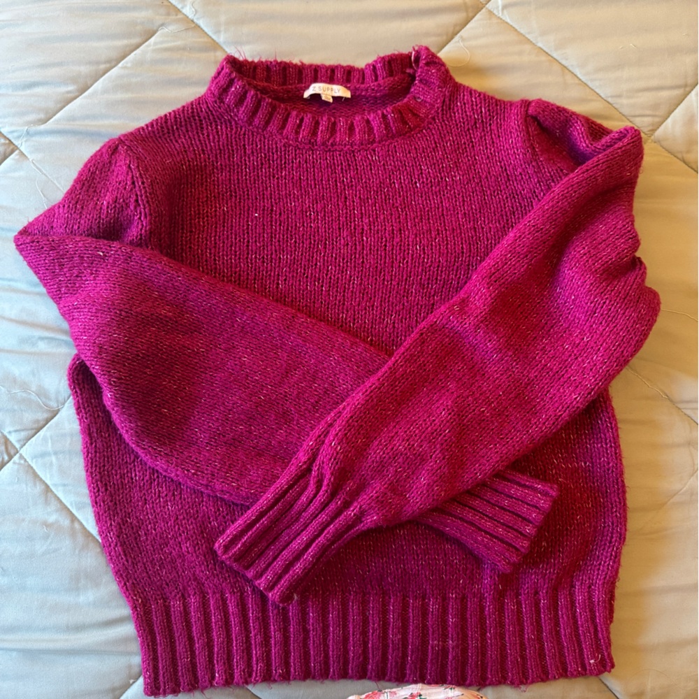 Feminine Magenta Knit Sweater